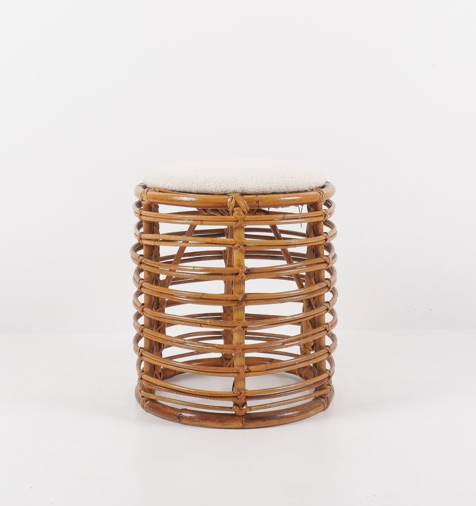 Tabouret tito agnoli rotin