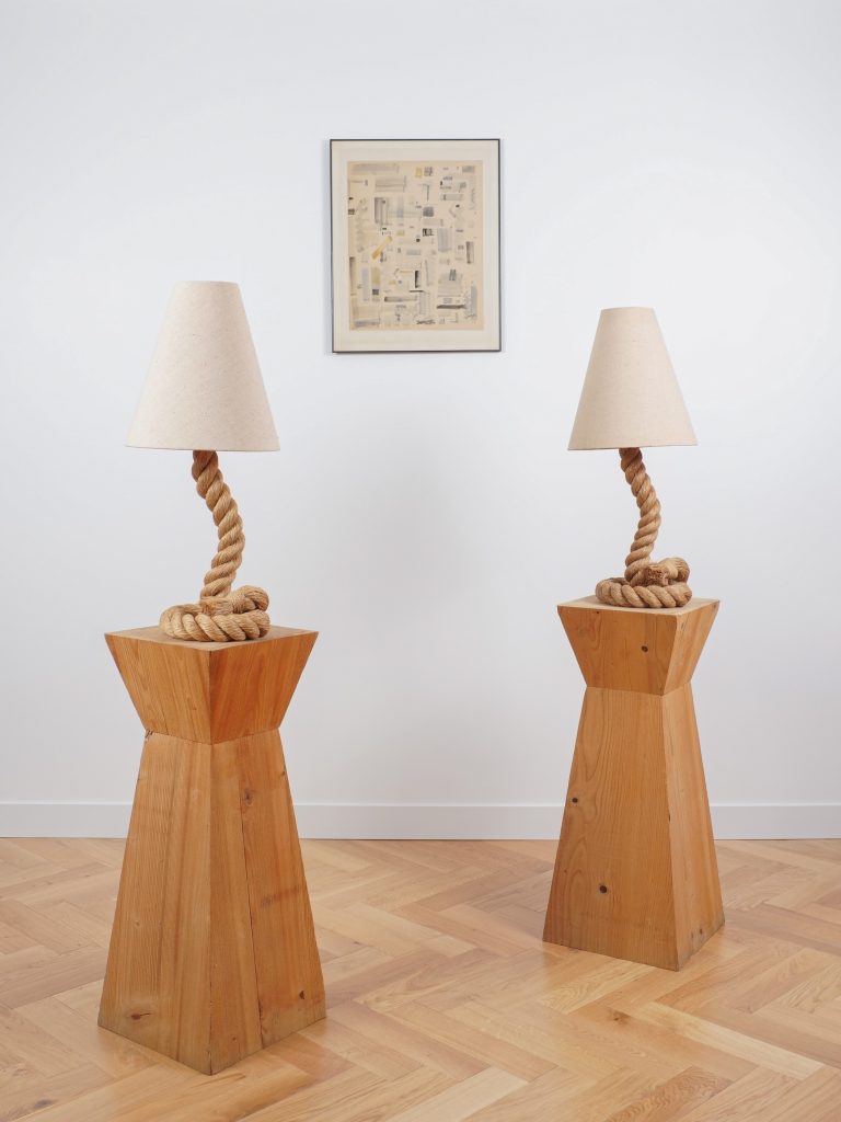 Paire de lampes audoux minet corde
