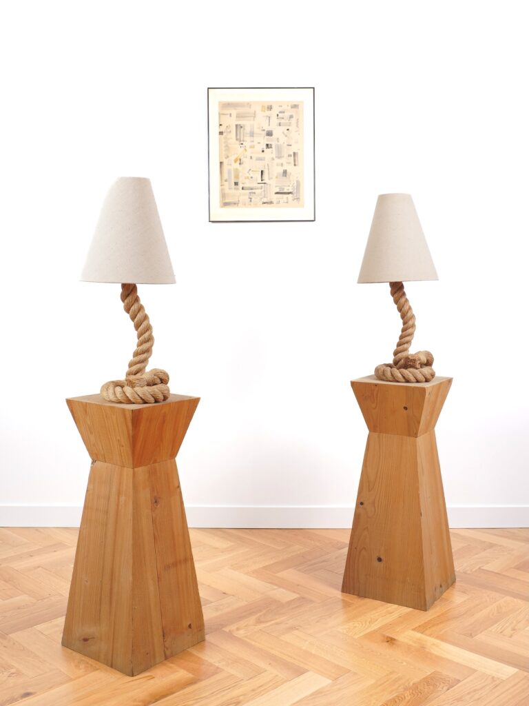 Paire de lampes audoux minet corde