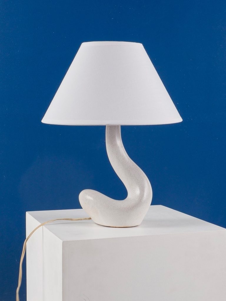 Lampe céramique blanche forme libre