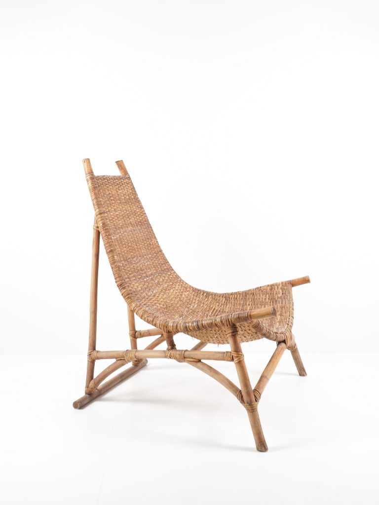 Grand fauteuil osier bambou