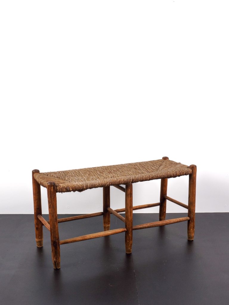 Banc charlotte perriand bois & paille