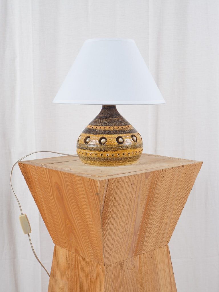 Lampe pelletier marron céramique