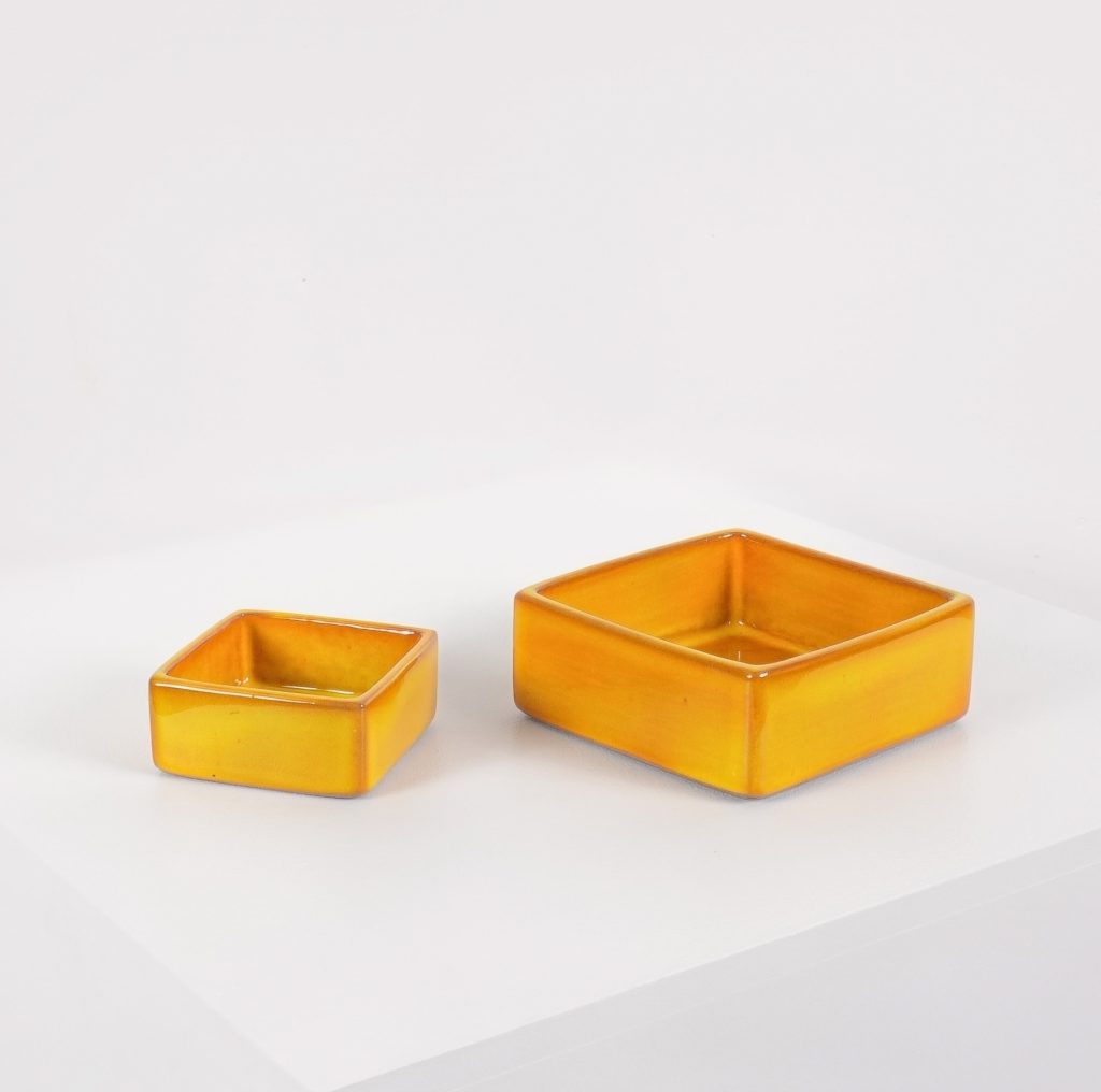 2 vide poches en céramique orange ruelland