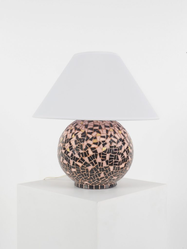 lampe noire et rose céramique talosel
