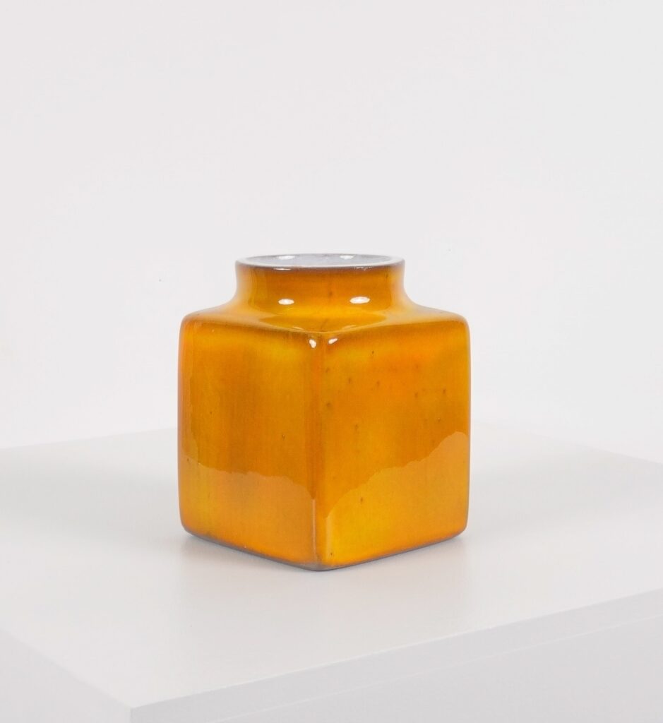 jacques dani ruelland pot vase carré orange